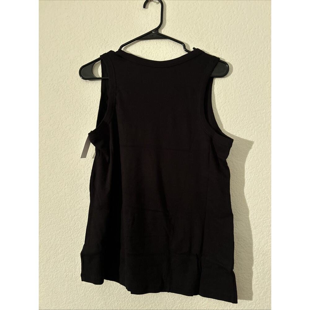Lot Of 2 Women’s Terra & Sky Scoop Neck Rib Tank Top Black NWT 14W - Picture 4 of 4